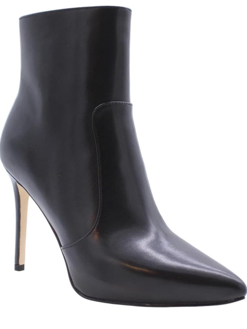 MICHEAL KORS Black Leather Pointed-Toe Stiletto Ankle Boot